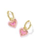 Kendra Scott ARI HEART ENAMEL FRAME HUGGIE EARRINGS