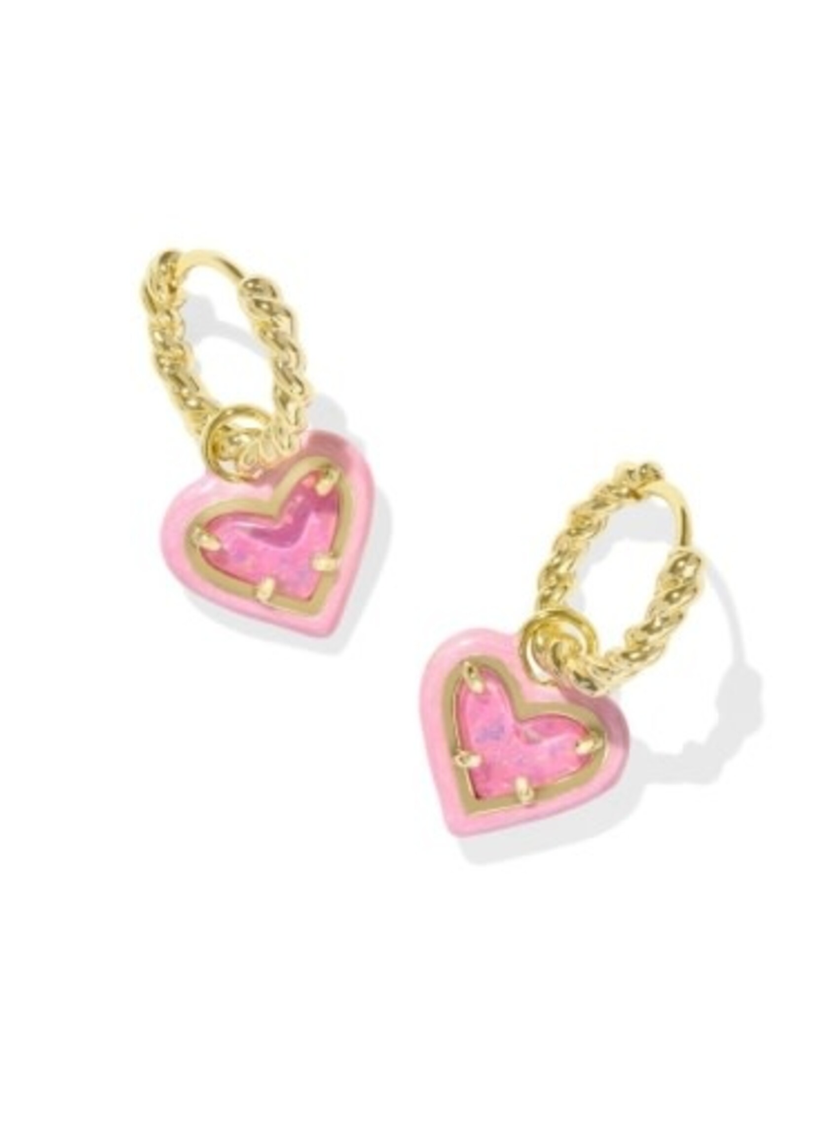 Kendra Scott ARI HEART ENAMEL FRAME HUGGIE EARRINGS