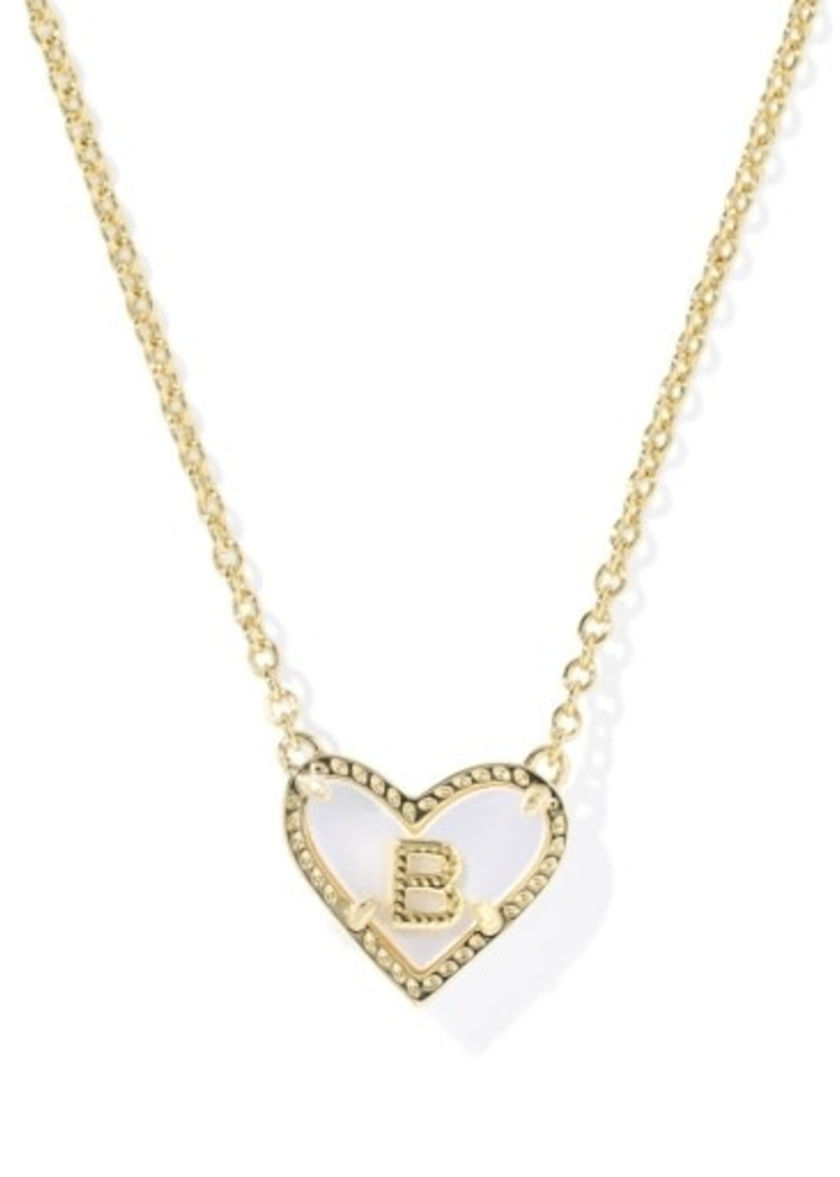 Kendra Scott HEART LETTER B SHORT PENDANT NECKLACE
