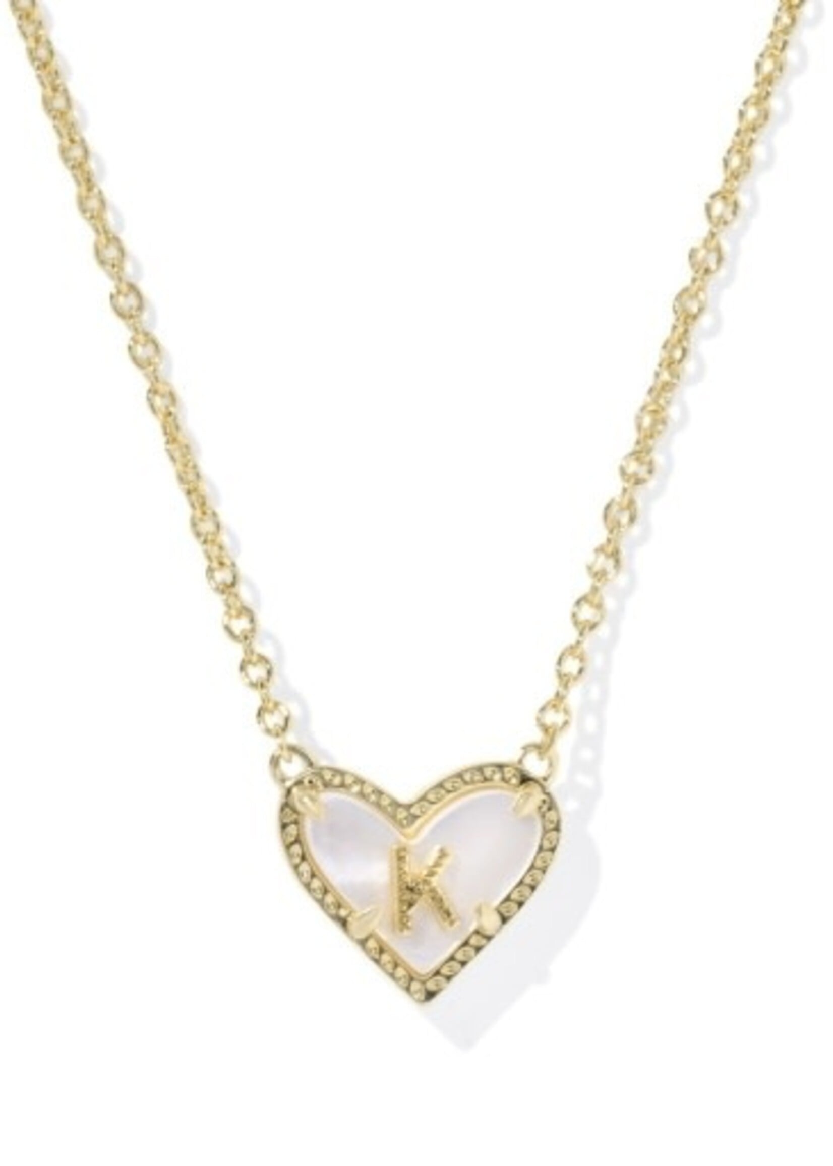 Kendra Scott HEART LETTER K SHORT PENDANT NECKLACE