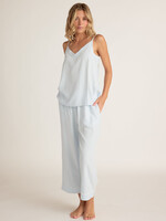 Faceplant Dreams Linen Capri Pant: Sky