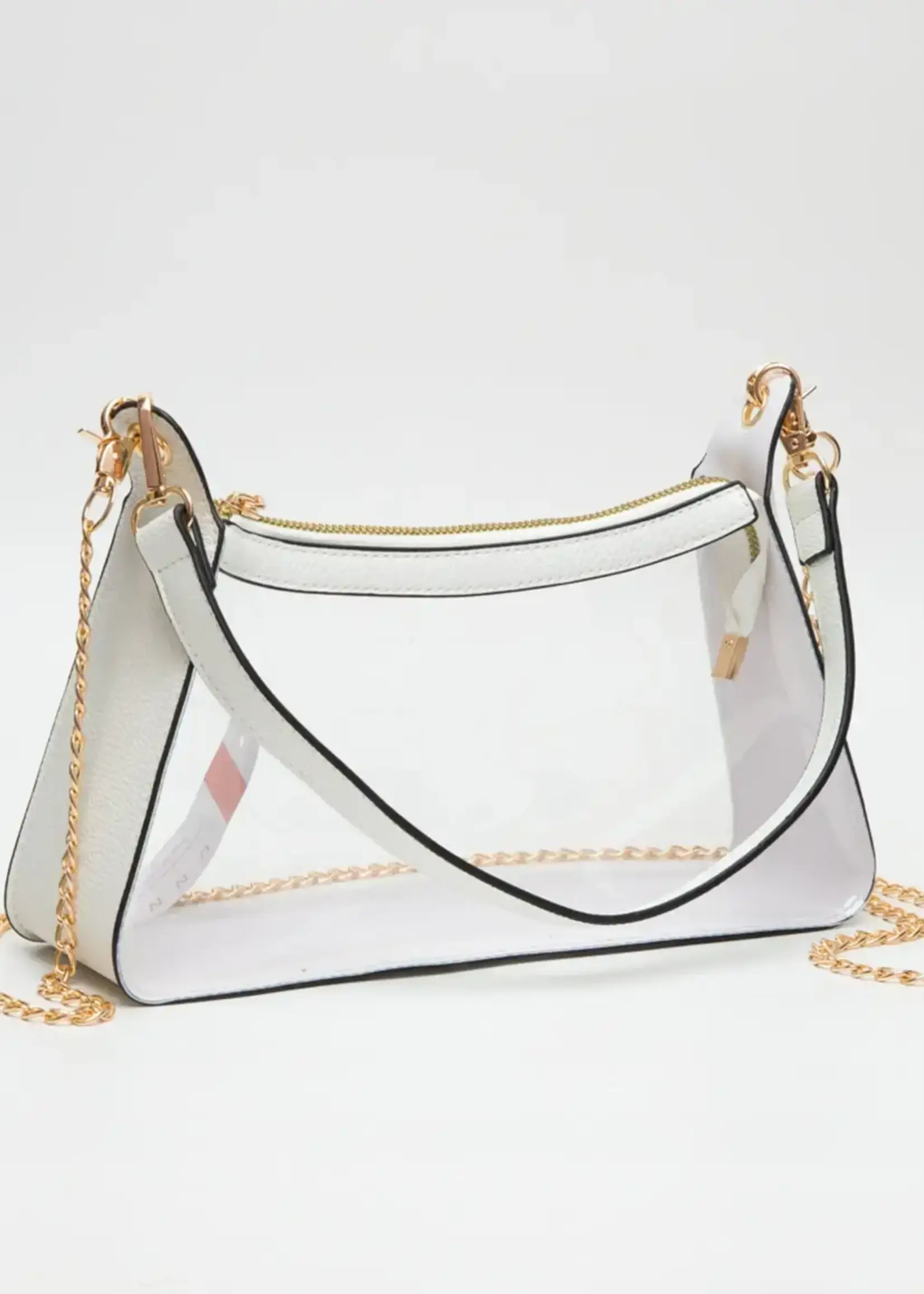 Mimi Wholesale Marilyn Clear Satchel Bag (White)