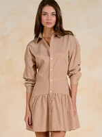Elan Button Down Dress (Tan)