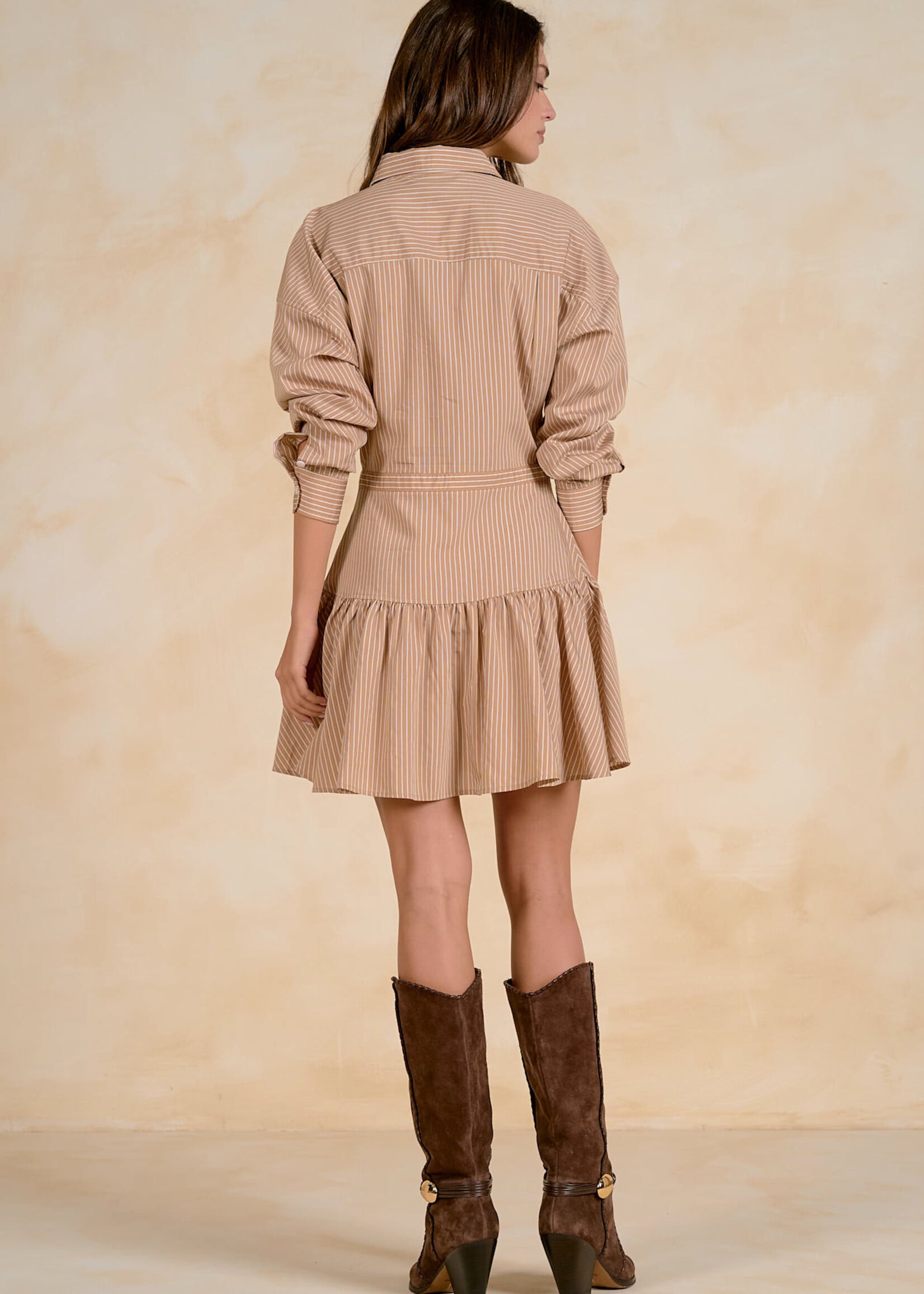 Elan Button Down Dress (Tan)