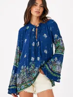 Free People BRIDGETTE TUNIC / DEEP INDIGO COMBO