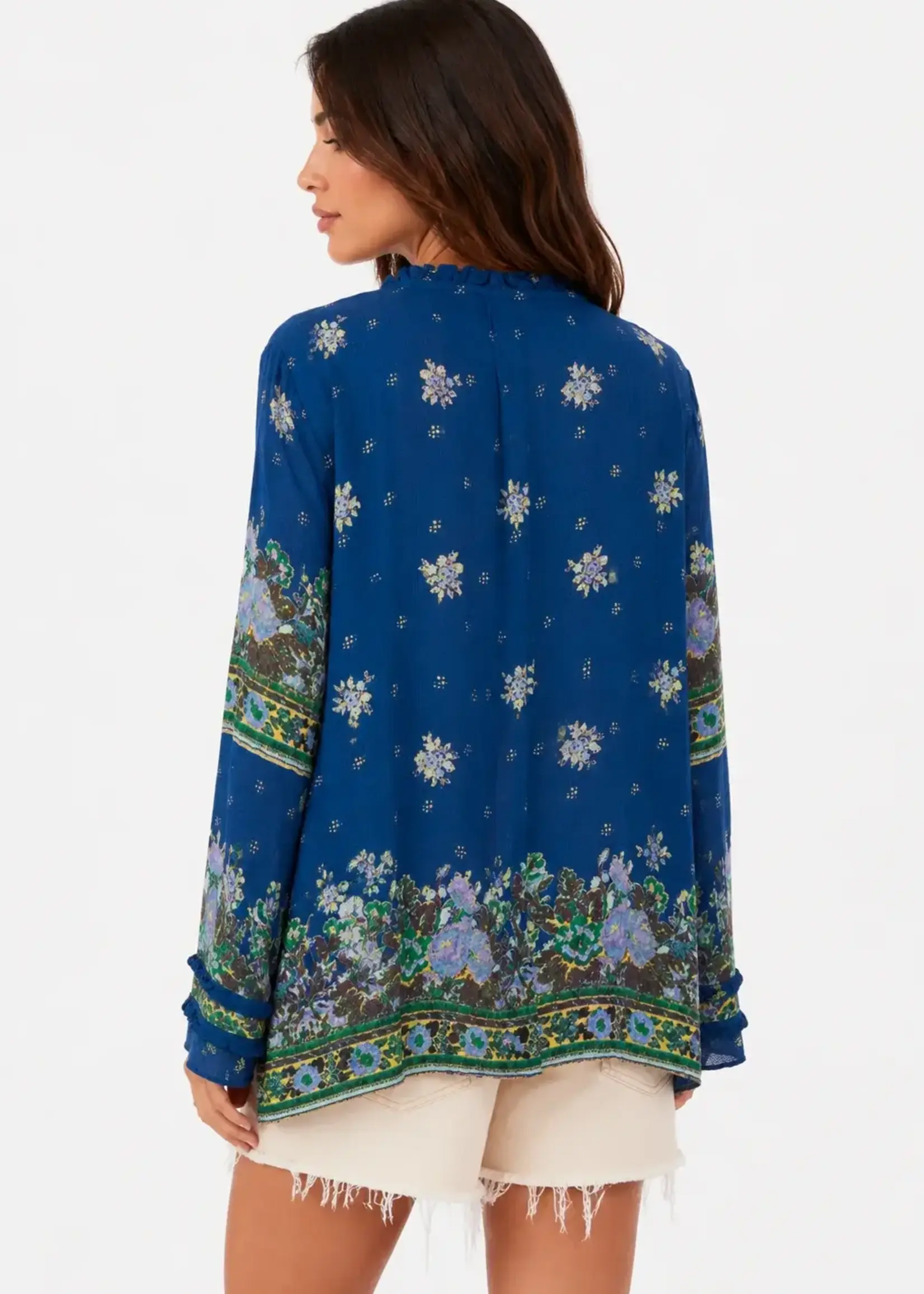 Free People BRIDGETTE TUNIC / DEEP INDIGO COMBO