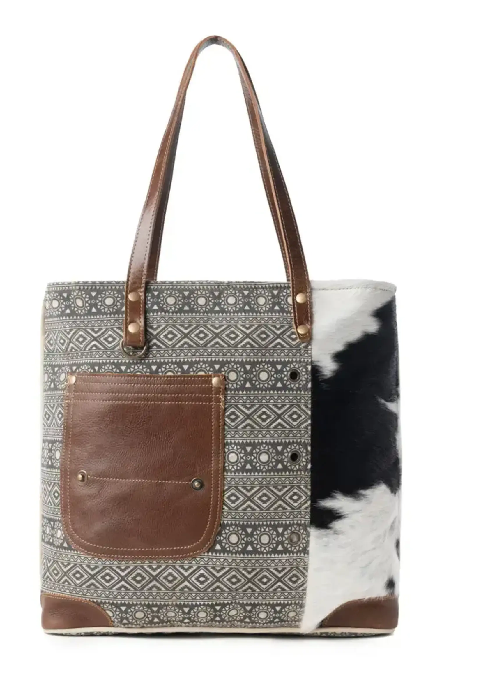 Myra Bag Splithide Western Tote (Olive)
