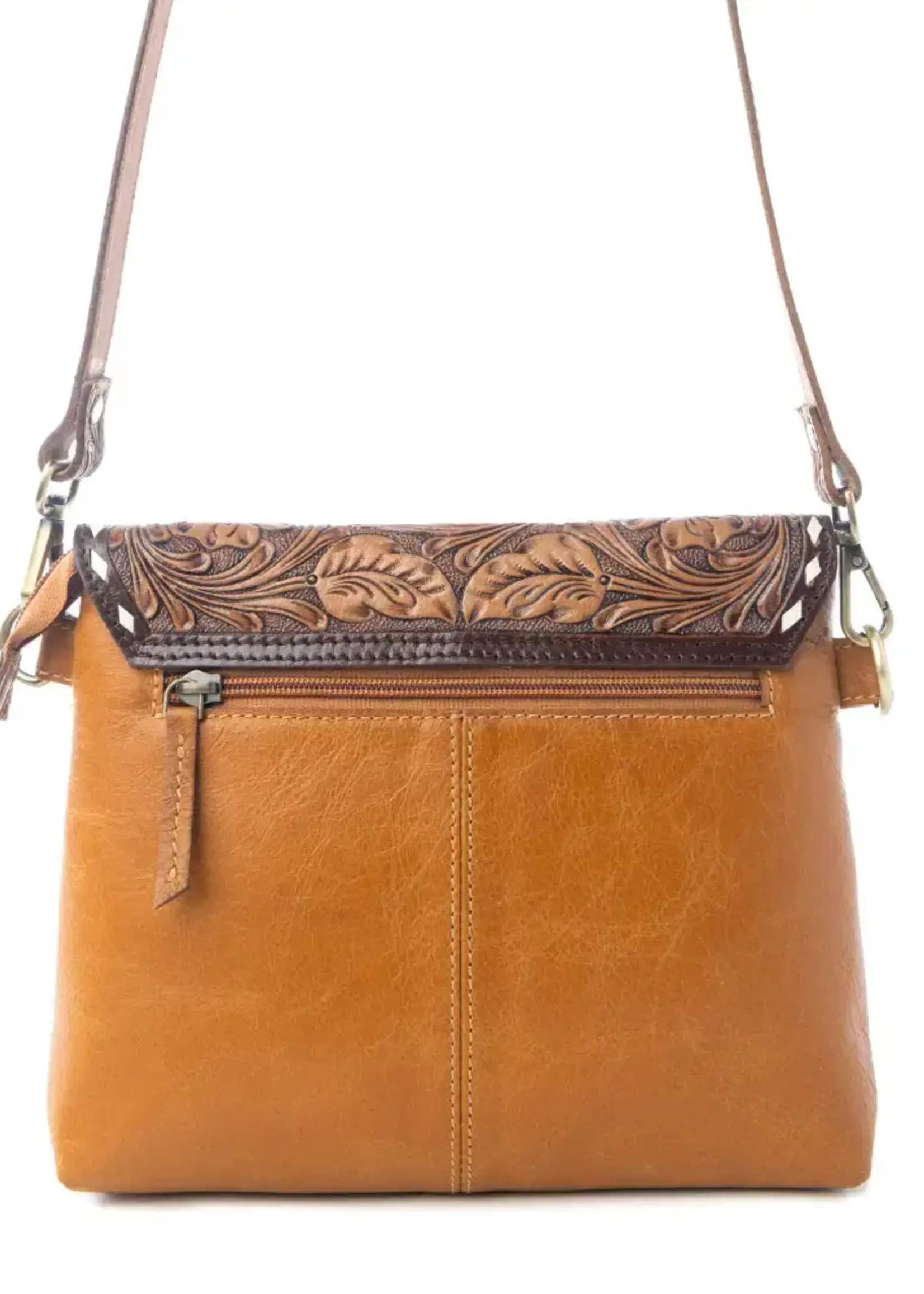 Myra Bag Dune Lily Handtooled Leather Bag (Snowdrift Hide)
