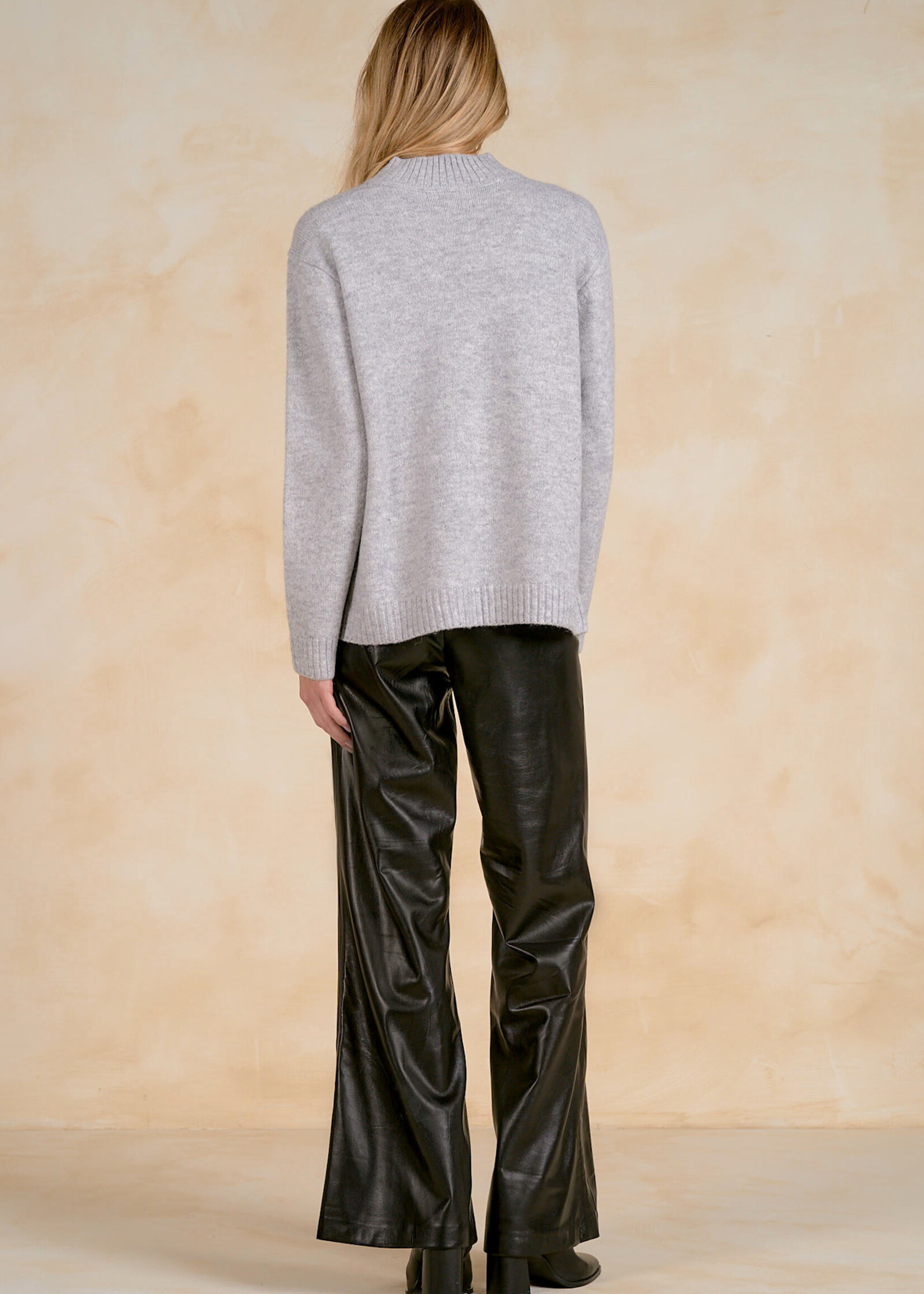 Elan Color Block Sweater (Grey Two Tone)