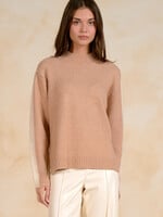 Elan Color Block Sweater (Tan Two Tone)
