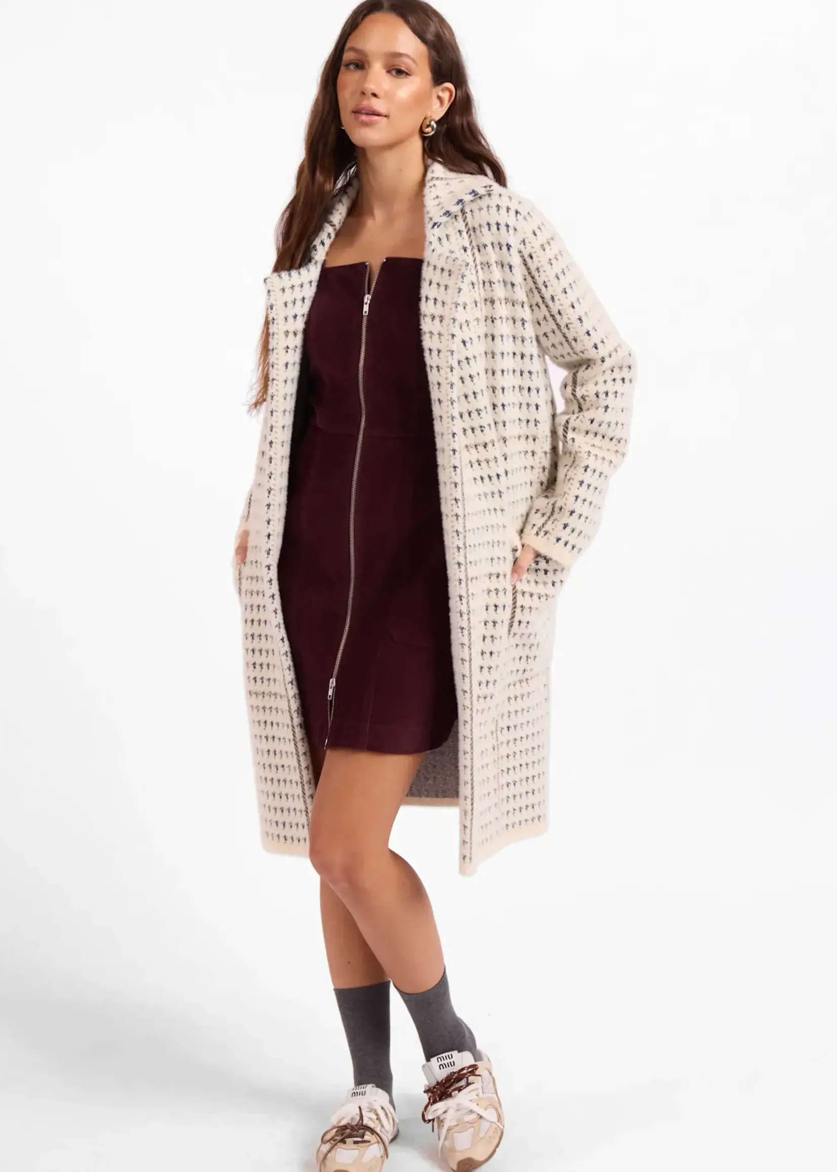 Sage The Label Marceau Houndstooth Coat