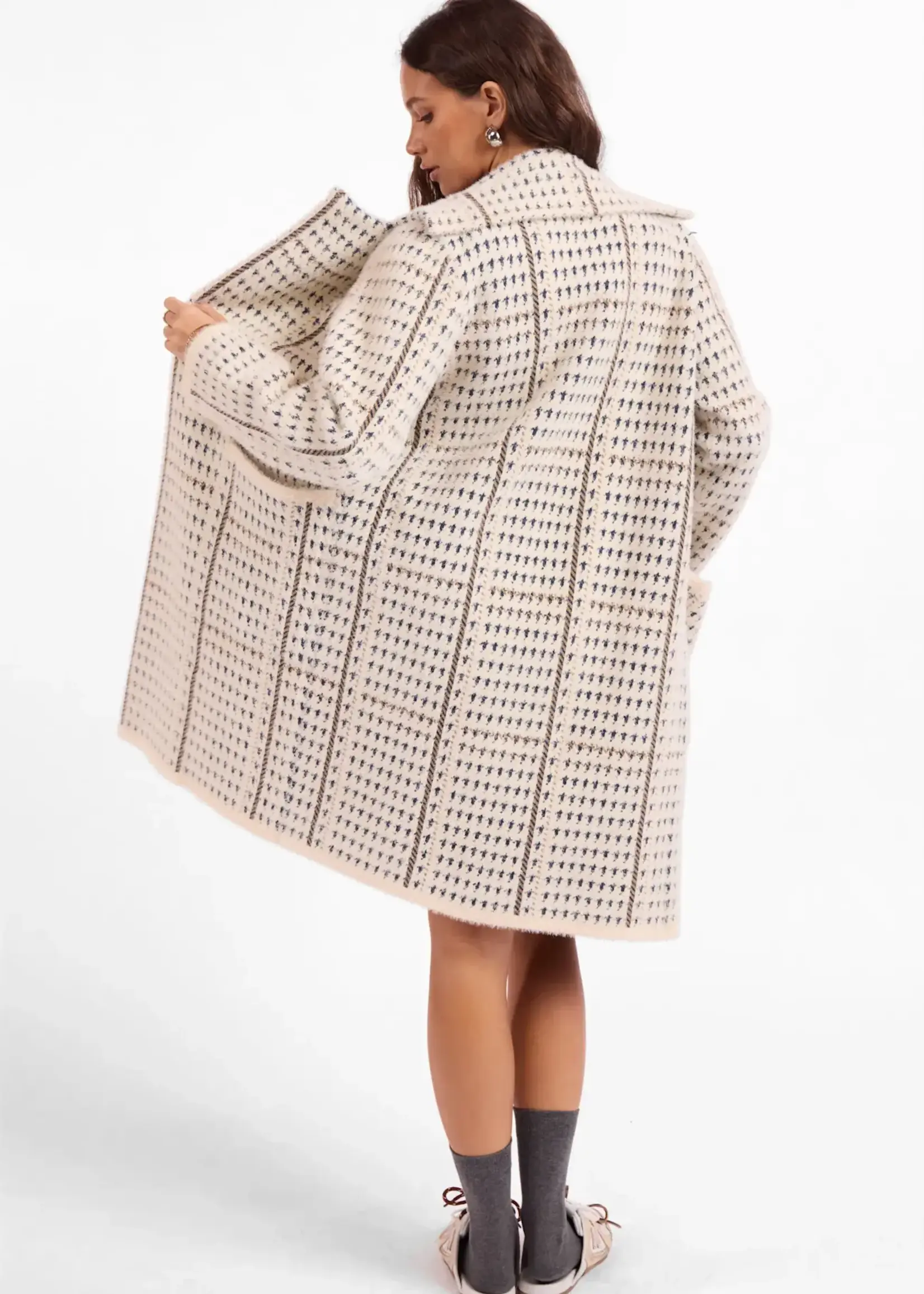 Sage The Label Marceau Houndstooth Coat