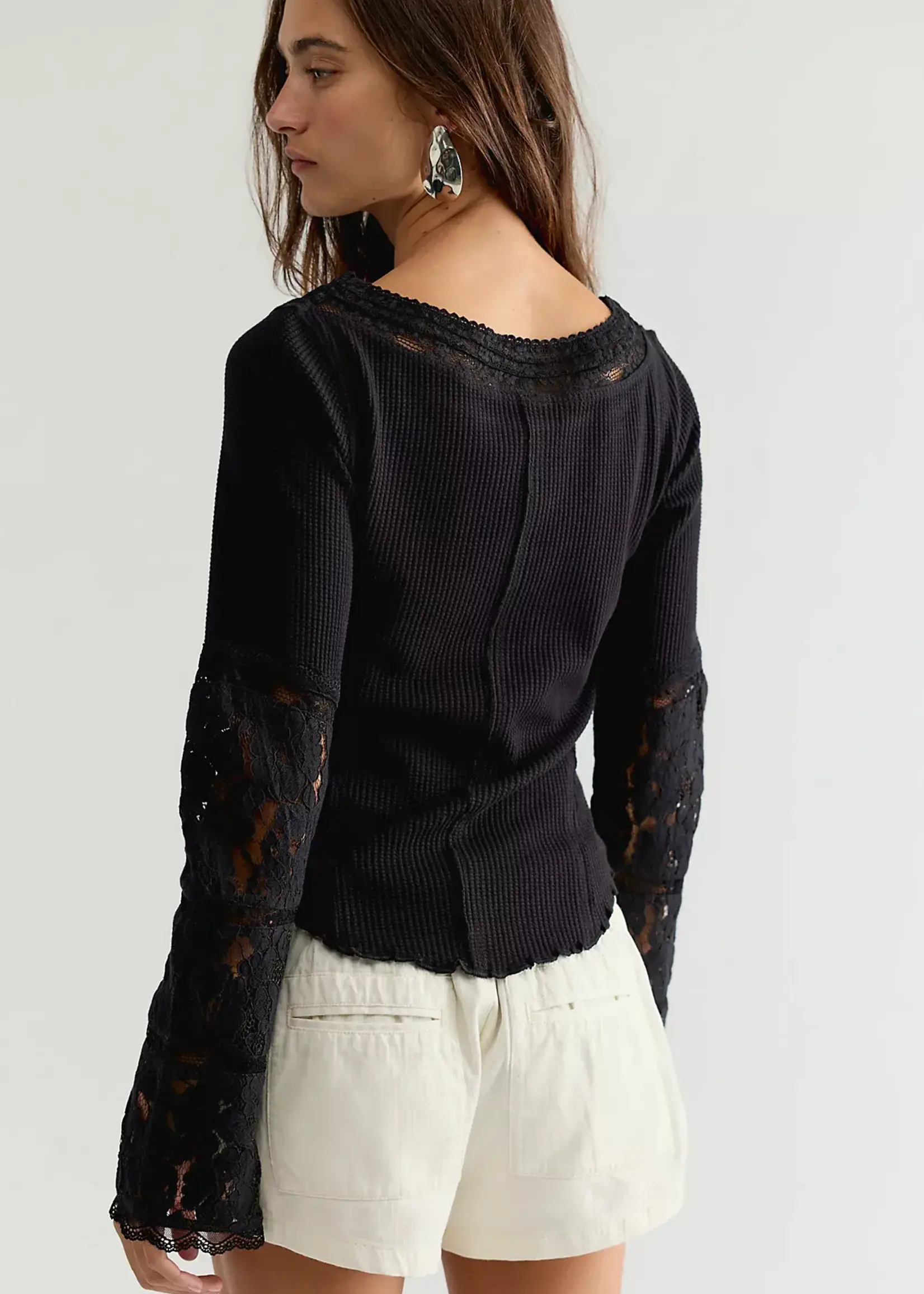 Free People Amber Lace Top (Black)