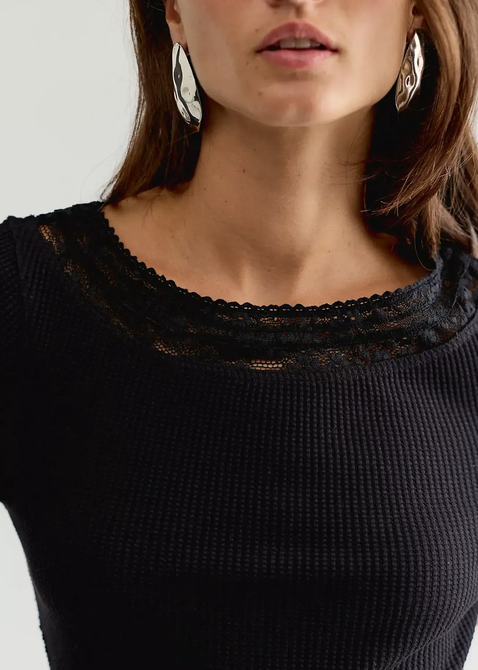 Free People Amber Lace Top (Black)