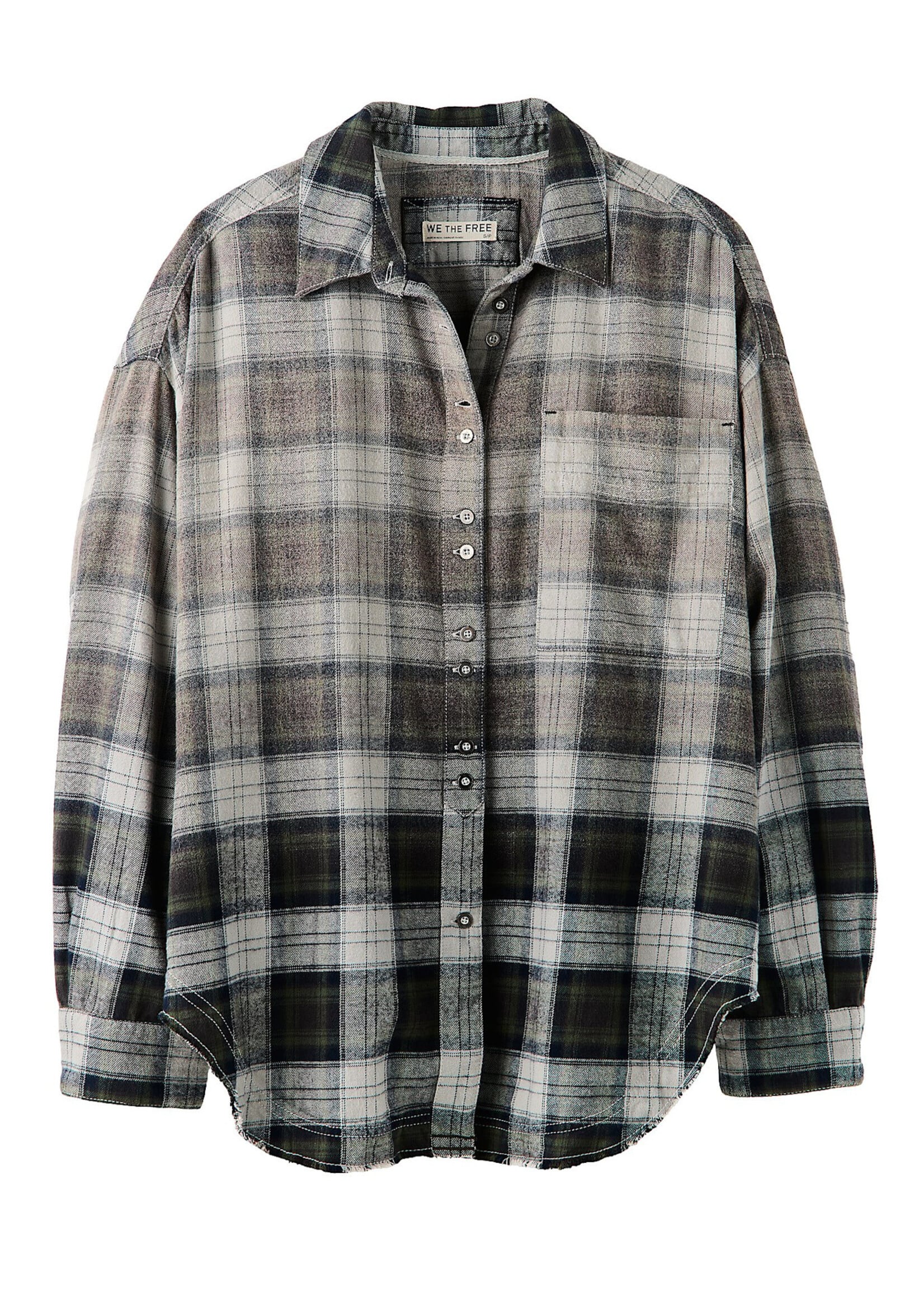 Free People Lexi Plaid Shirt (Forest Green Combo)