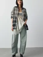Free People Lexi Plaid Shirt (Forest Green Combo)