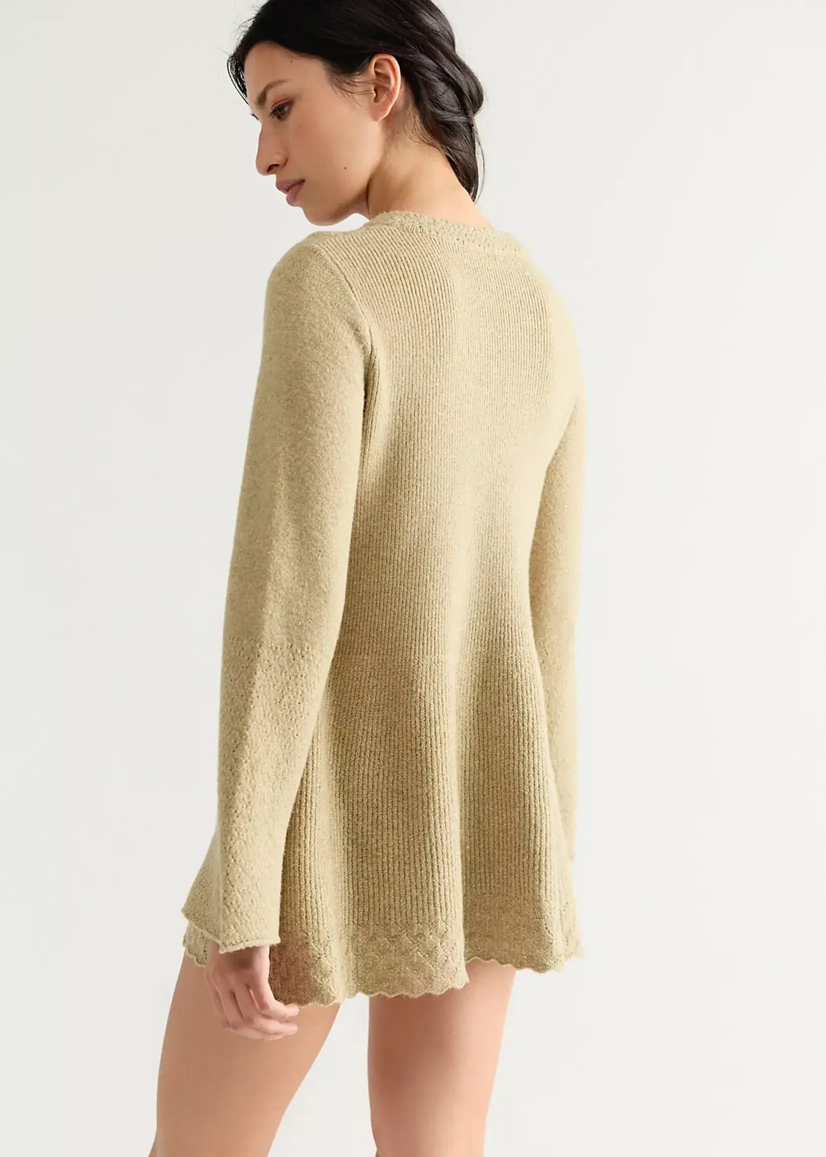 Free People BALI OLD FLAME SWEATER DR / OLIVE TREE HEATHER