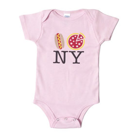 Lucky Wang Pizza NY Onesie Pink