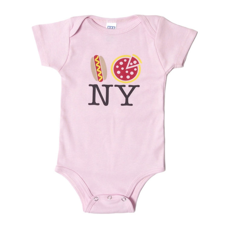 Lucky Wang Pizza NY Onesie Pink