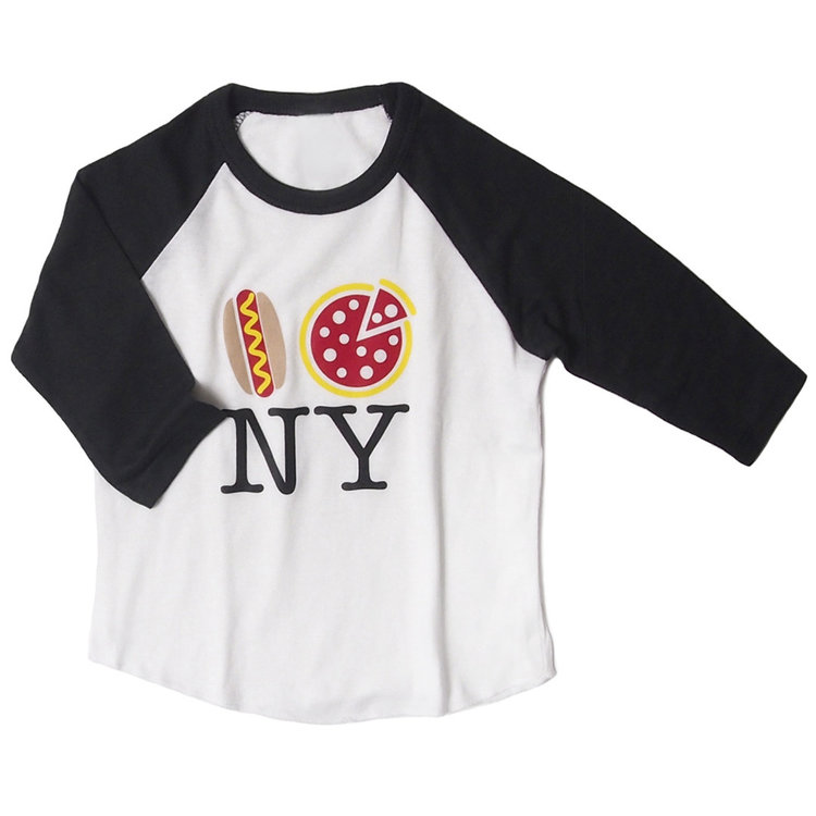 Lucky Wang Pizza NY Raglan Blk/Wht