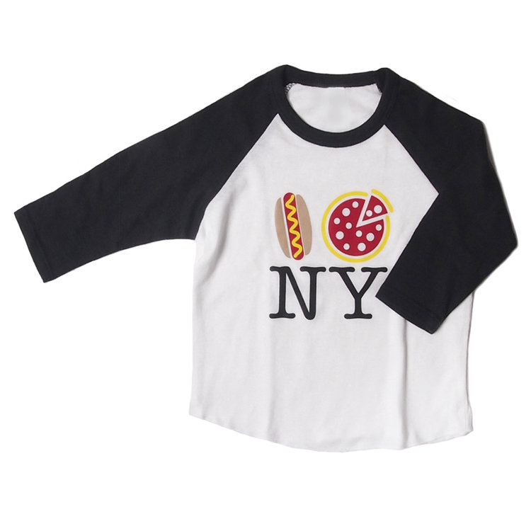 Lucky Wang Pizza NY Raglan Blk/Wht Baby