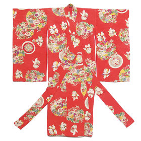 Vintage Silk Kimono Red, 3-7yrs