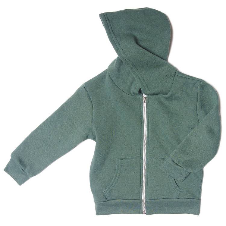 Cotton Blend Zip Hoodie Forest