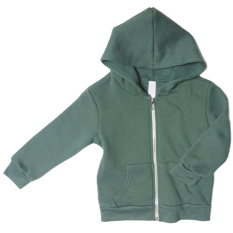 Cotton Blend Zip Hoodie Forest