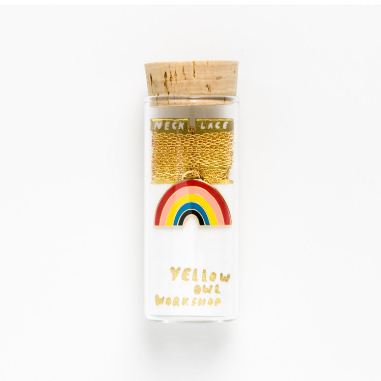 Rainbow Pendant- 18k Gold Dipped Necklace