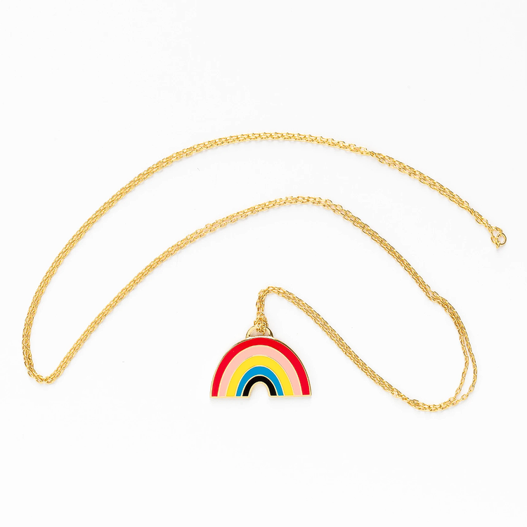 Rainbow Pendant- 18k Gold Dipped Necklace