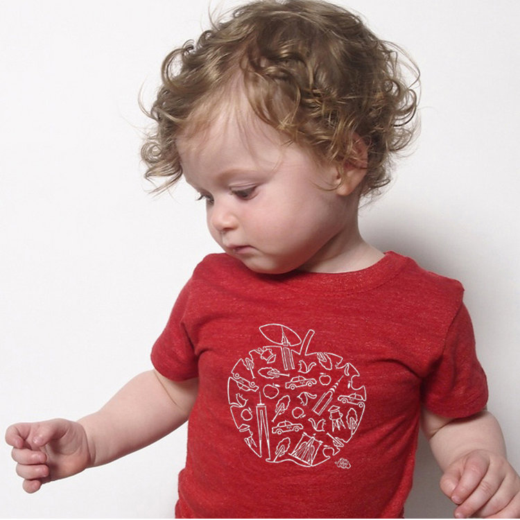 Lucky Wang NYC Apple Tee Red Heather