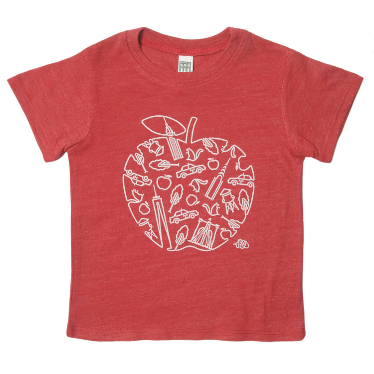 Lucky Wang NYC Apple Tee Red Heather
