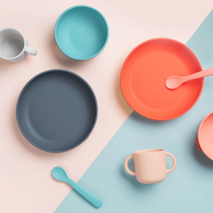 Ekobo Silicon Baby Meal Set Lagoon/ Smoke