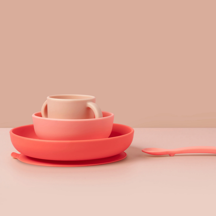 Ekobo Silicon Baby Meal Set Coral/ Blush