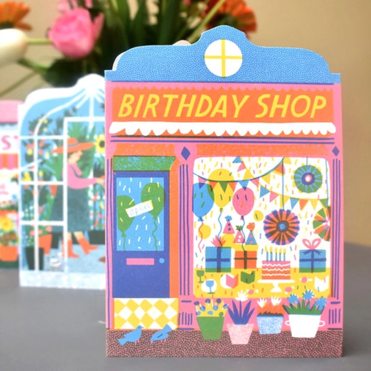 Birthday Shop Die Cut Card