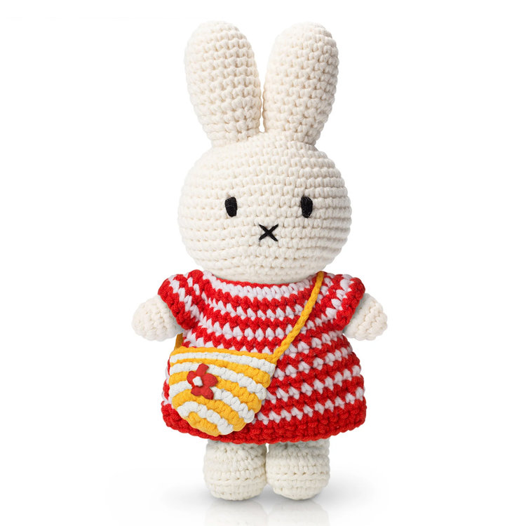 Just Dutch US Miffy Red Striped Dress & Striped Bag