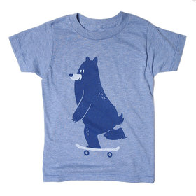Factory 43 Skateboarding Bear Blue Tee
