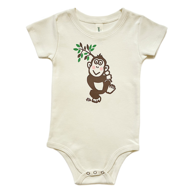 Lucky Wang Monkey Organic Onesie