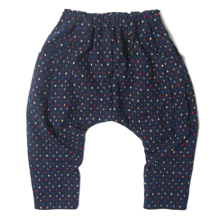 Lucky Wang Sarouel Navy Multi Dots Pants
