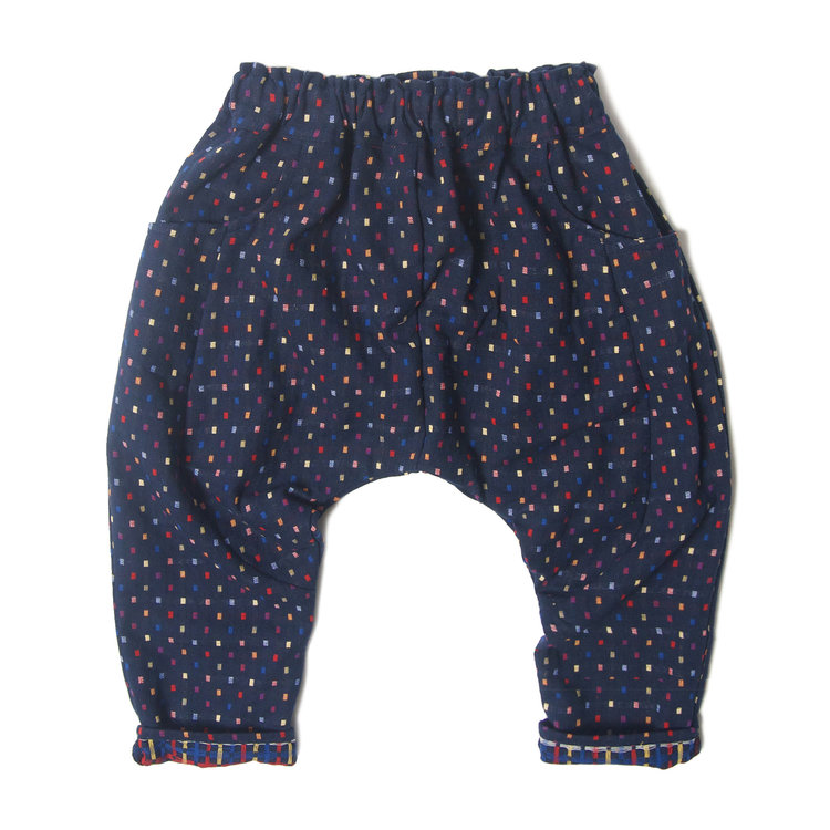 Lucky Wang Sarouel Navy Multi Dots Pants
