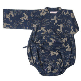 Lucky Wang Kimono One Piece Dragon Navy