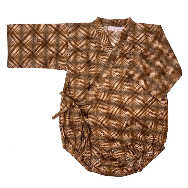 Lucky Wang Kimono One Piece Brick Checks