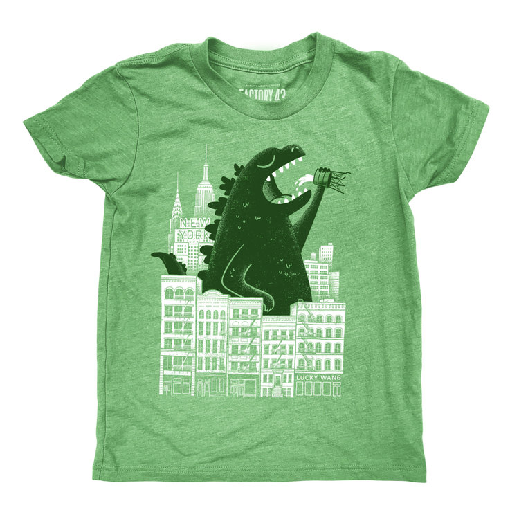 Lucky Wang New York Godzilla Green Tee