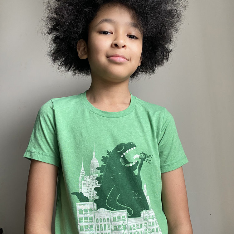 Lucky Wang New York Godzilla Green Tee
