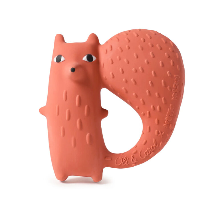 Cyril Squirrel Fox Natural Rubber Teether Toy