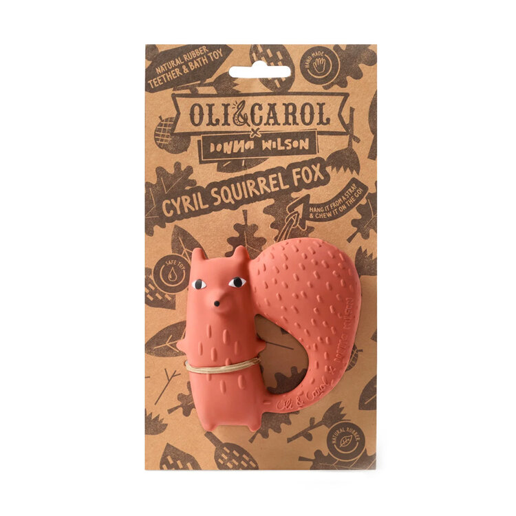 Cyril Squirrel Fox Natural Rubber Teether Toy