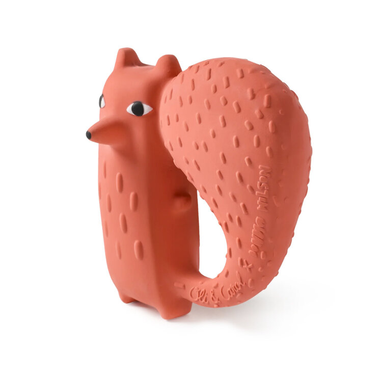 Cyril Squirrel Fox Natural Rubber Teether Toy