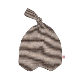 Lucky Wang LW Beanie Heather Brown Stripe