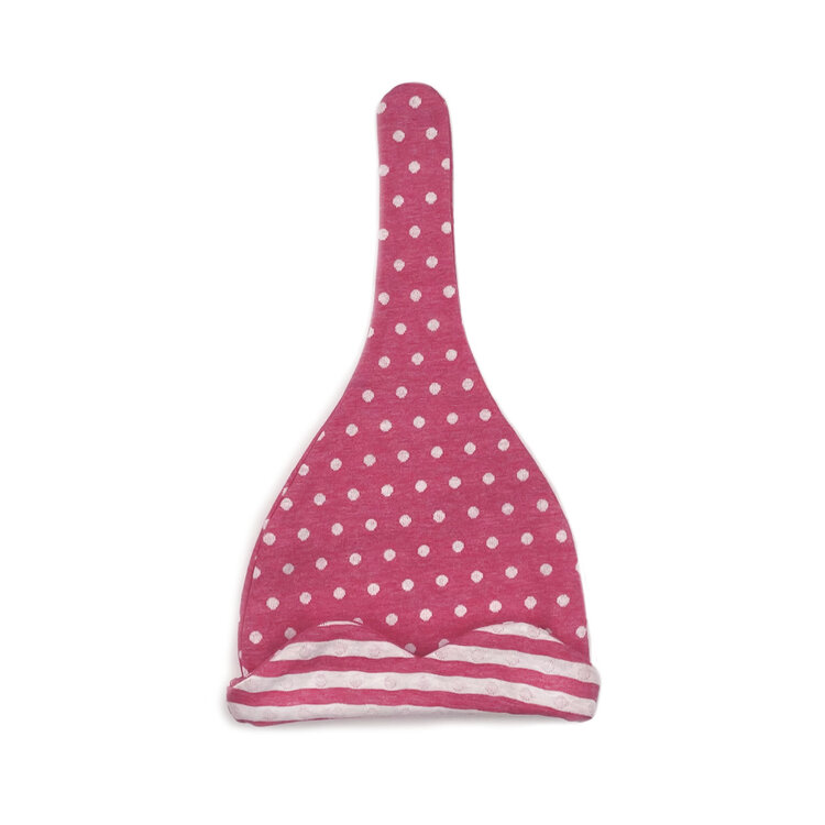 Lucky Wang LW Beanie Polka Dots Cerise Pink 6m