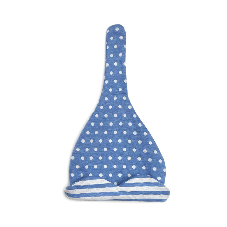 Lucky Wang LW Beanie Polka Dots Peri Blue